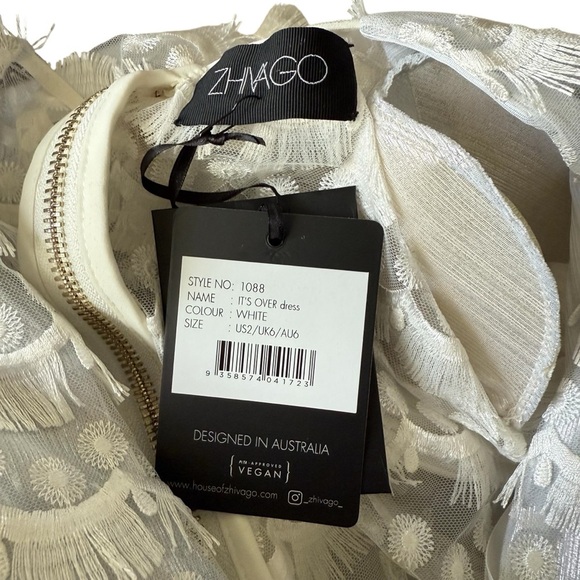Zhivago White Lace Dress Size XS (2) NWT - Picture 9 of 10